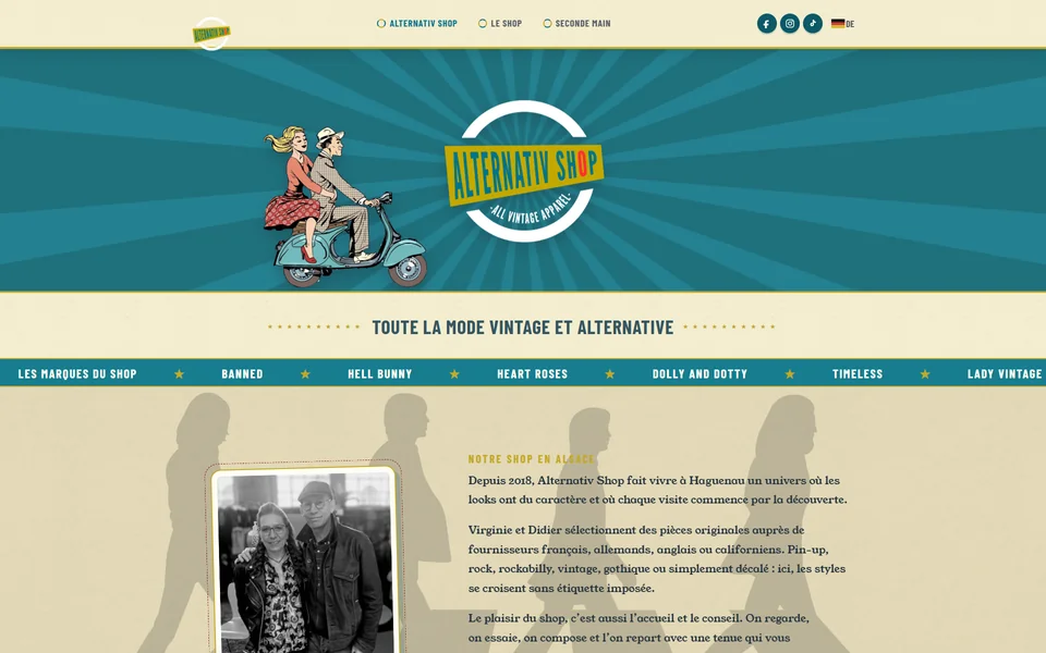 Page d’accueil du site Alternativ’Shop