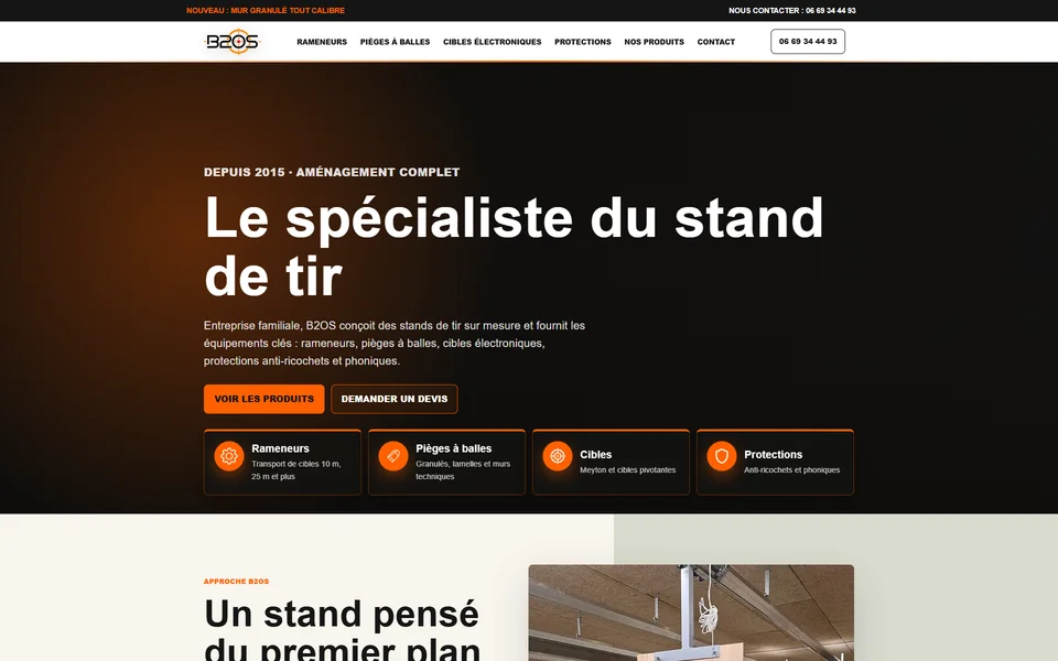 Page d’accueil du site B2OS