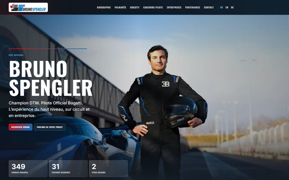 Page d’accueil du site Bruno Spengler