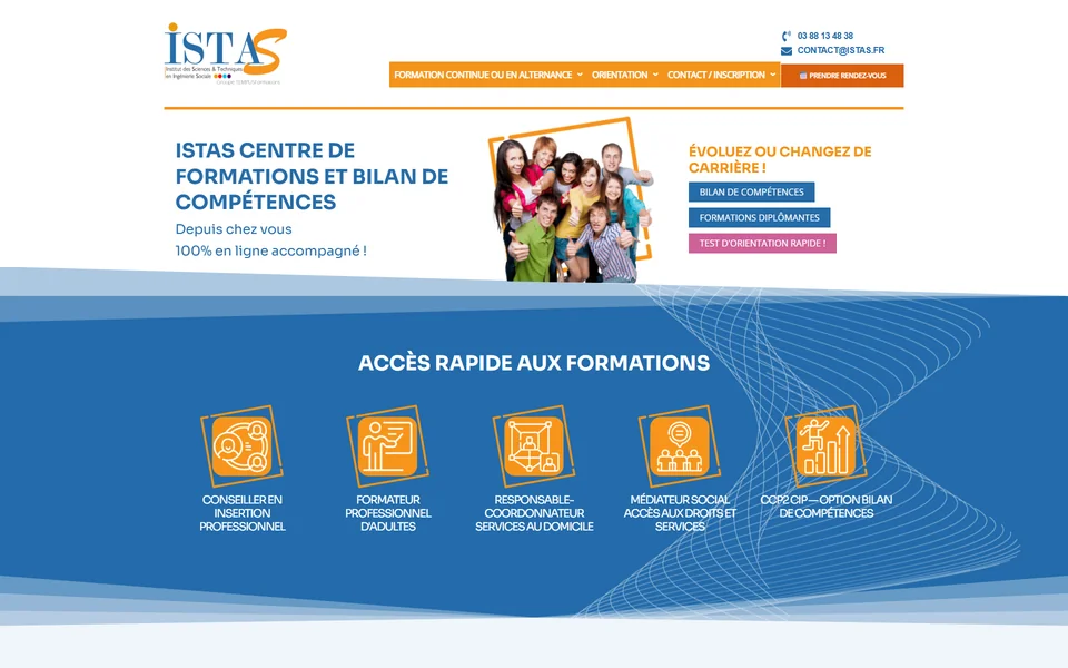 Page d’accueil du site ISTAS