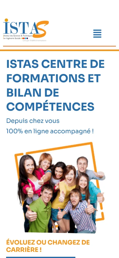 Version mobile du site ISTAS