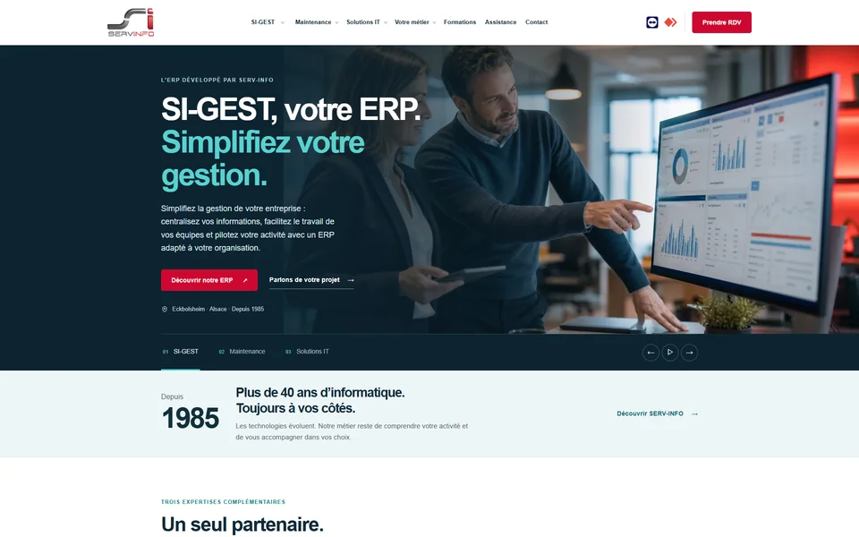 Page d’accueil du site SERVINFO