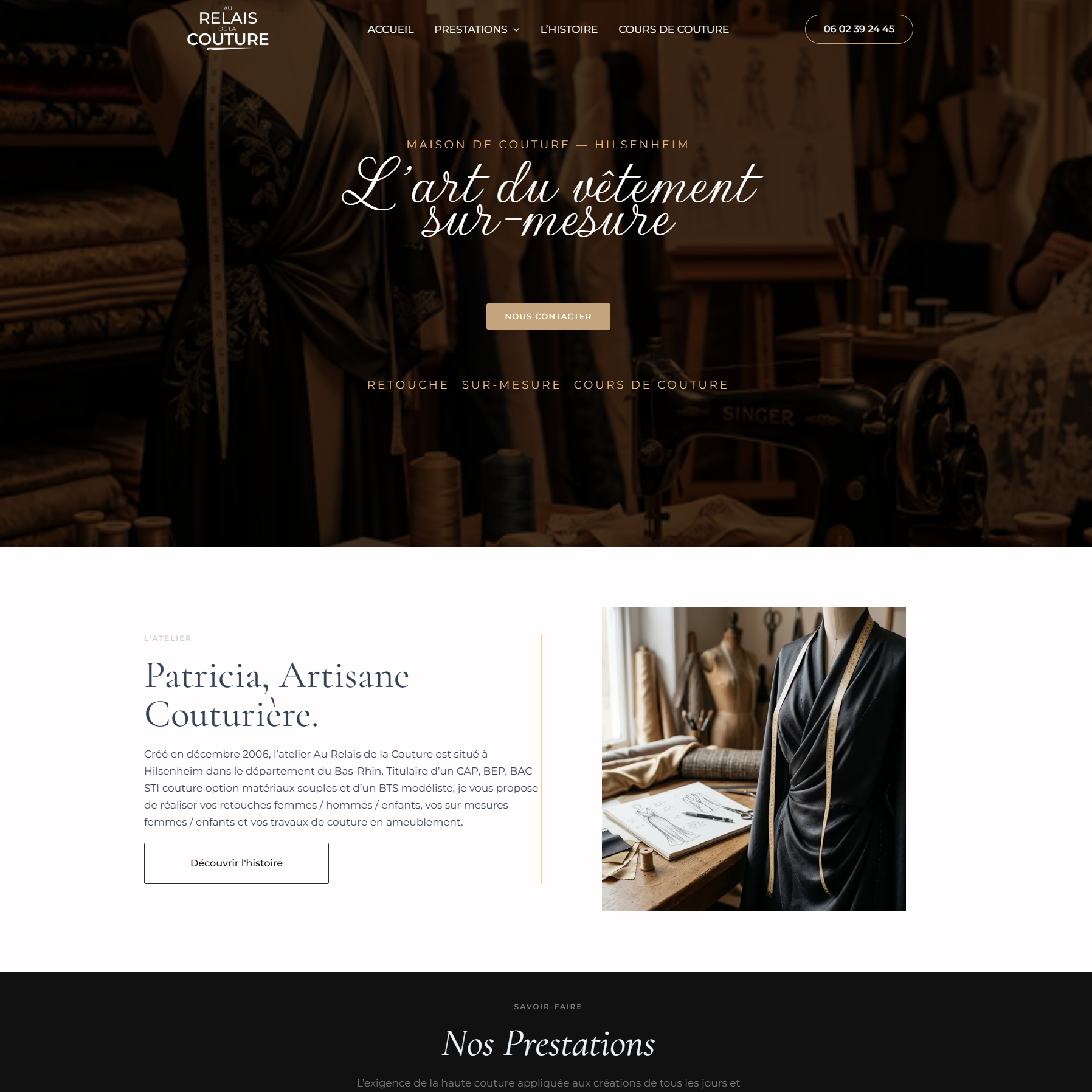 Création du site internet Au Relais de la Couture