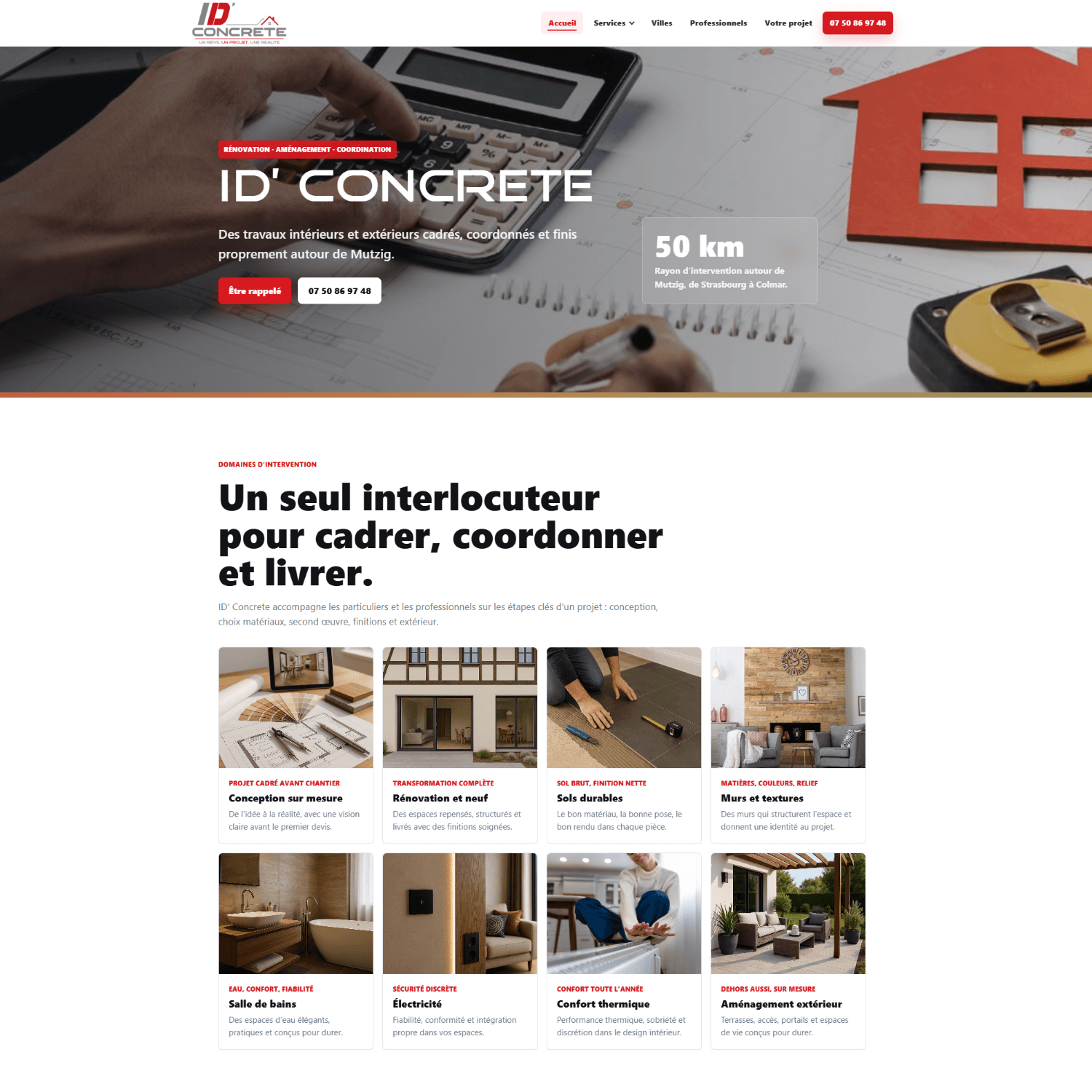 Création du site internet ID Concrete