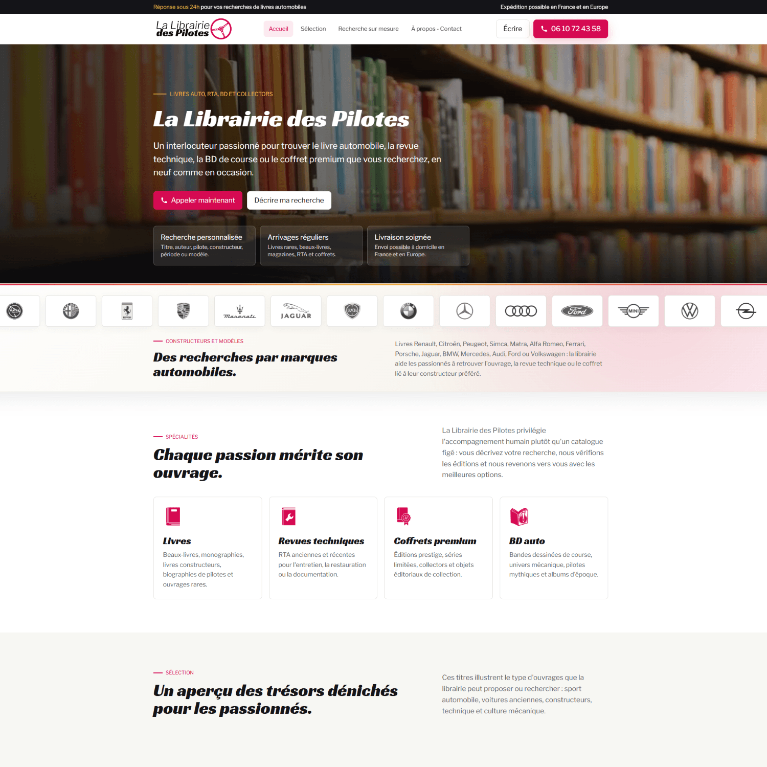 Création du site internet La Librairie des Pilotes